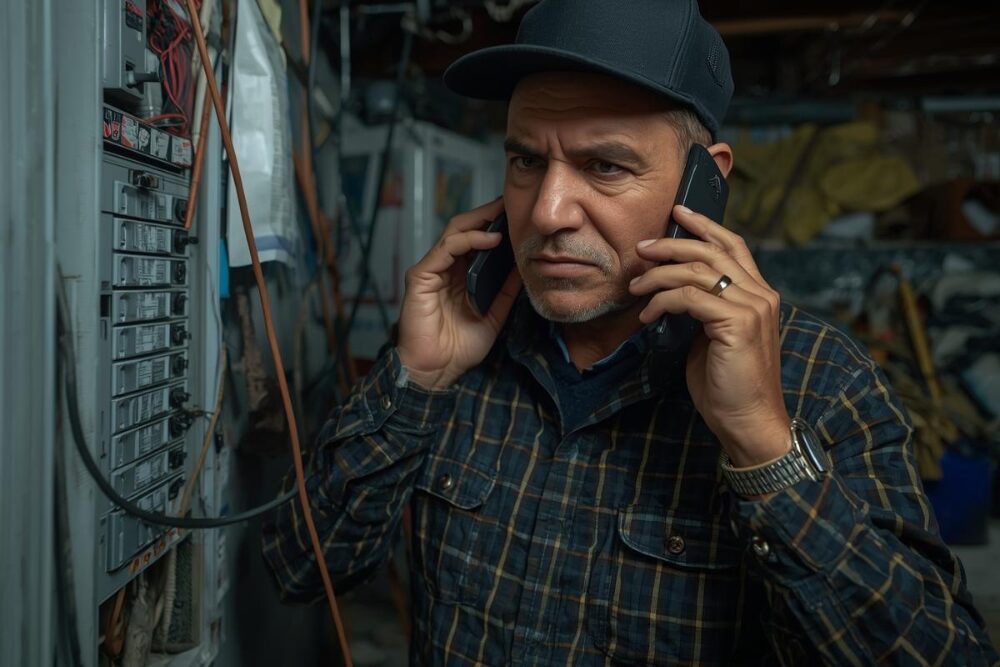 Contact a licensed emergency electrician immediately